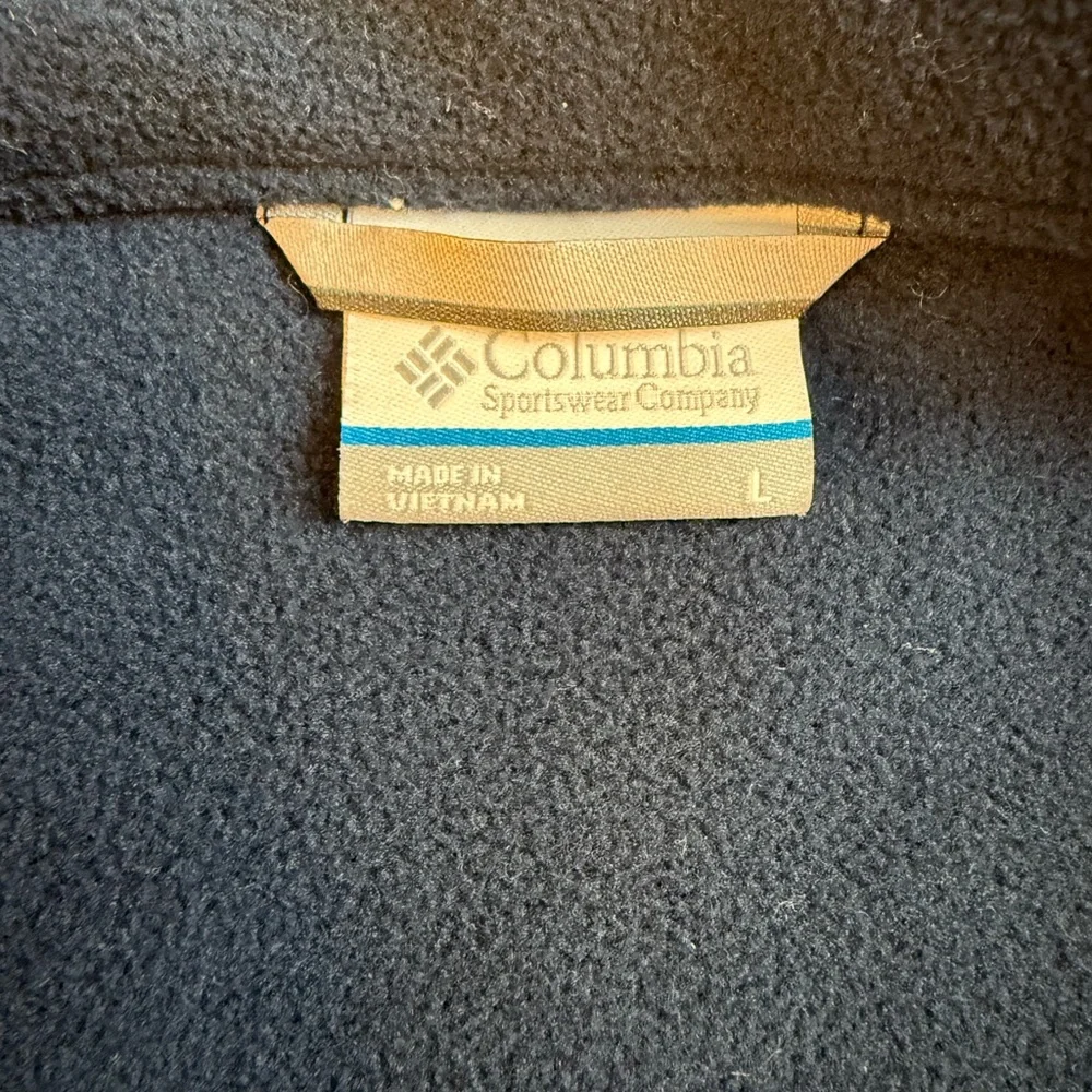 Men’s‎ Columbia Sportswear Company Navy Fleece Jacket Full Zip W/ Pockets Large